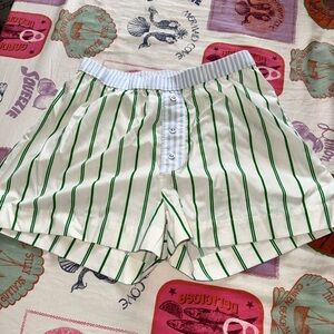 Green Striped Shorts